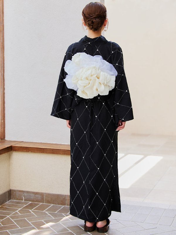 画像23: 【即日発送】セパレートアーガイルビジュー浴衣【浴衣4点セット 浴衣/帯/下駄】[YMT] (23)