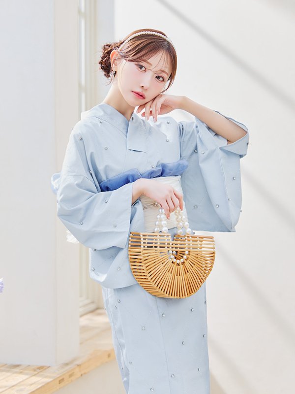 画像26: 【即日発送】セパレートアーガイルビジュー浴衣【浴衣4点セット 浴衣/帯/下駄】[YMT] (26)