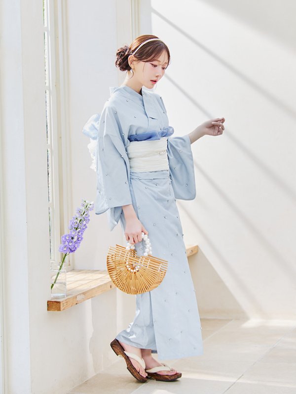 画像28: 【即日発送】セパレートアーガイルビジュー浴衣【浴衣4点セット 浴衣/帯/下駄】[YMT] (28)