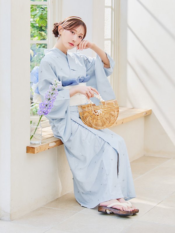 画像33: 【即日発送】セパレートアーガイルビジュー浴衣【浴衣4点セット 浴衣/帯/下駄】[YMT] (33)