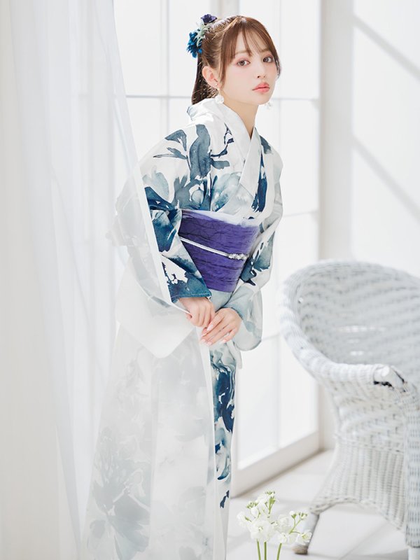 画像10: 【即日発送】セパレートグラデーションブルーグリーン浴衣【浴衣4点セット 浴衣/帯/下駄】[YMT] (10)