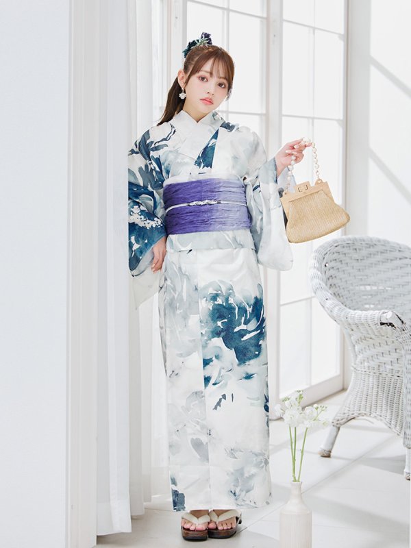 画像18: 【即日発送】セパレートグラデーションブルーグリーン浴衣【浴衣4点セット 浴衣/帯/下駄】[YMT] (18)