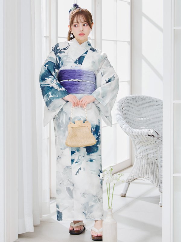 画像19: 【即日発送】セパレートグラデーションブルーグリーン浴衣【浴衣4点セット 浴衣/帯/下駄】[YMT] (19)