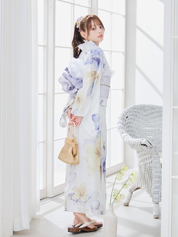 画像13: 【即日発送】セパレートタイプ シャーベットフラワー牡丹浴衣【浴衣4点セット 浴衣/帯/下駄】[YMT] (13)