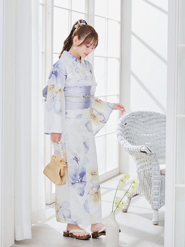 画像15: 【即日発送】セパレートタイプ シャーベットフラワー牡丹浴衣【浴衣4点セット 浴衣/帯/下駄】[YMT] (15)