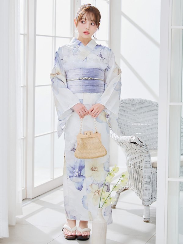 画像16: 【即日発送】セパレートタイプ シャーベットフラワー牡丹浴衣【浴衣4点セット 浴衣/帯/下駄】[YMT] (16)
