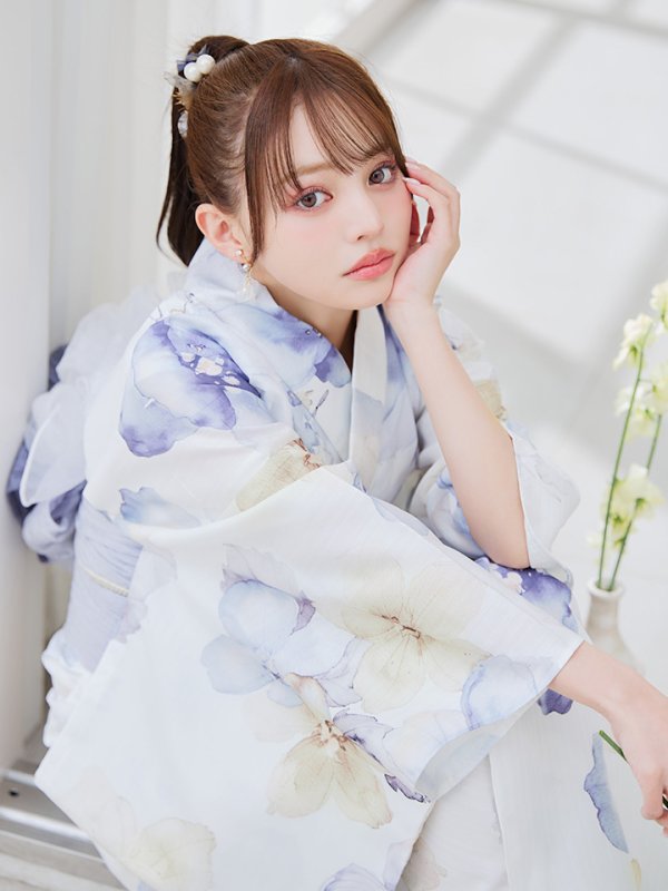画像17: 【即日発送】セパレートタイプ シャーベットフラワー牡丹浴衣【浴衣4点セット 浴衣/帯/下駄】[YMT] (17)