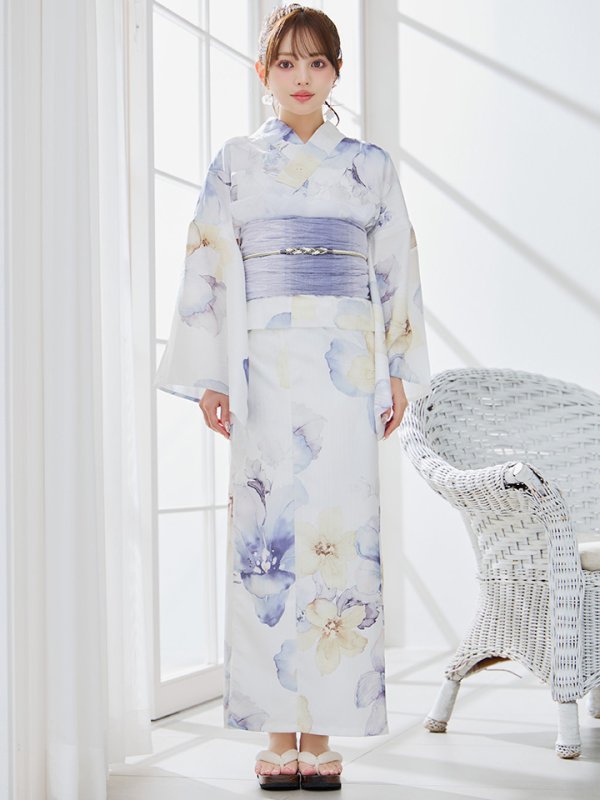 画像4: 【即日発送】セパレートタイプ シャーベットフラワー牡丹浴衣【浴衣4点セット 浴衣/帯/下駄】[YMT] (4)