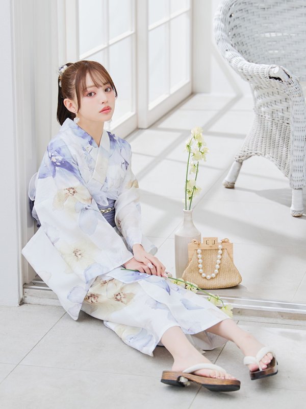 画像8: 【即日発送】セパレートタイプ シャーベットフラワー牡丹浴衣【浴衣4点セット 浴衣/帯/下駄】[YMT] (8)