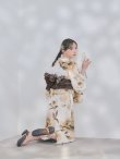 画像12: 【即日発送】送料無料！1人で簡単に着られる！ワンピース / セパレート浴衣セット　ホワイトエレガントフラワー浴衣【浴衣4点セット 浴衣/帯/下駄】[OF04] (12)
