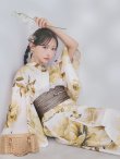 画像8: 送料無料！1人で簡単に着られる！ワンピース / セパレート浴衣セット　ホワイトエレガントフラワー浴衣【浴衣4点セット 浴衣/帯/下駄】[OF04]【予約 / 5月下旬発送予定】 (8)