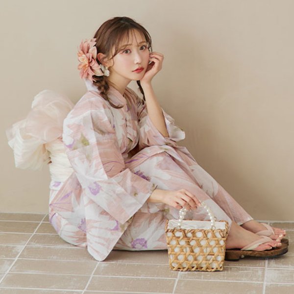 画像7: パールハンドル八つ編み台形カゴバッグ[YMT] (7)