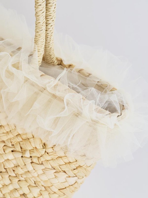 画像7: フリルチュールカゴバッグ【2カラー】[OF01] (7)