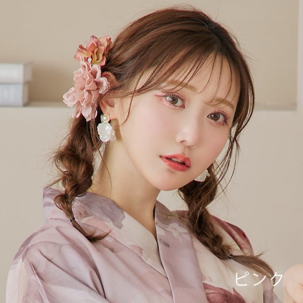 画像15: 【浴衣小物】オーガンジーリボン付き小花コサージュ【4カラー】[YMT] (15)