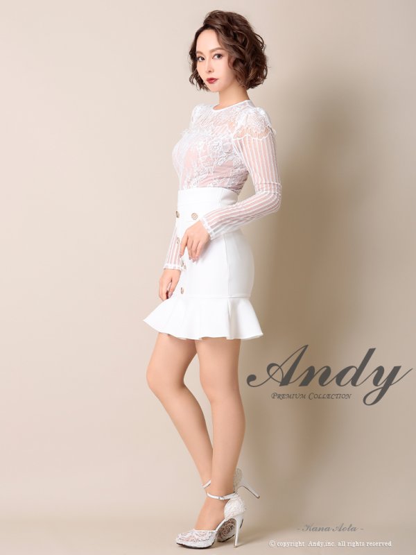 画像11: 【Andy ANDY Fashion Press 07 COLLECTION 02】シアー/ フリルデザイン/長袖/ ロングスリーブ/ タイト/ ミニドレス/ キャバドレス[OF05] (11)