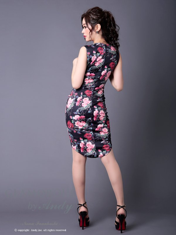 画像11: 【Andy GLAMOROUS/アンディグラマラス】フラワープリント/カットアウト 変形スカート /ミニドレス /キャバドレス[OF05] (11)