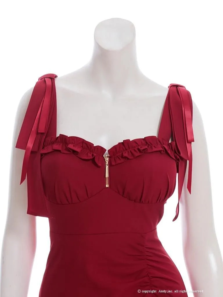 XSサイズあり【an/アン】ショルダーリボン/ バストジップ