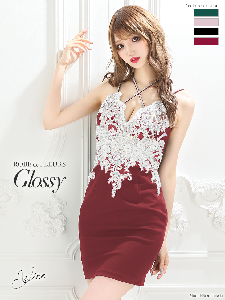 【クリーニング済美品】ROBE de FLEURS Glossy ドレス