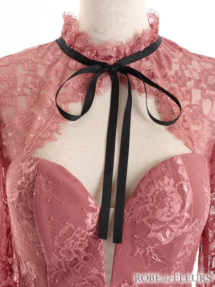 Lサイズあり【ROBE de FLEURS/ローブドフルール】総レース/ 七分袖 