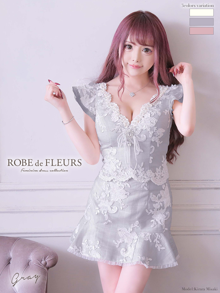 XSサイズあり【ROBE de FLEURS/ローブドフルール】フラワーレース 