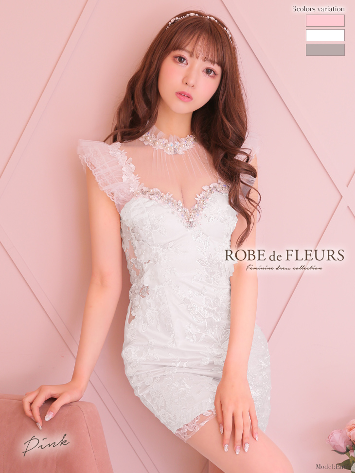 ROBE de FLEURS/ローブドフルール】スパンコール/立体フラワー/ レース ROBE de FLEURS/ローブドフルール】スパンコール/立体フラワー/ レース