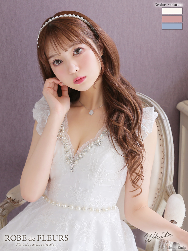 XS〜Lサイズあり【ROBE de FLEURS/ローブドフルール】パールビジュー 