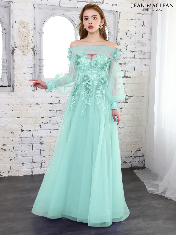 ドレス 黒 花柄 刺繍 JEAN MACLEAN