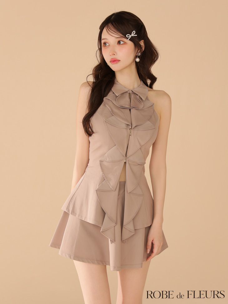 ROBE de FLEURS sugar ミニドレスセットアップ 予約商品/8月下旬発送予定】XSサイズあり【ROBE de FLEURS