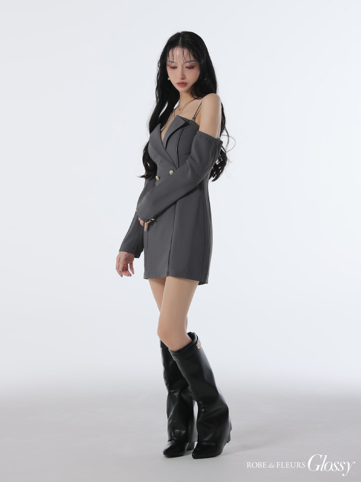 最終値引きダークローズ2WAYキャバドレス 予約商品/8月下旬発送予定】XSサイズあり【Glossy/グロッシー