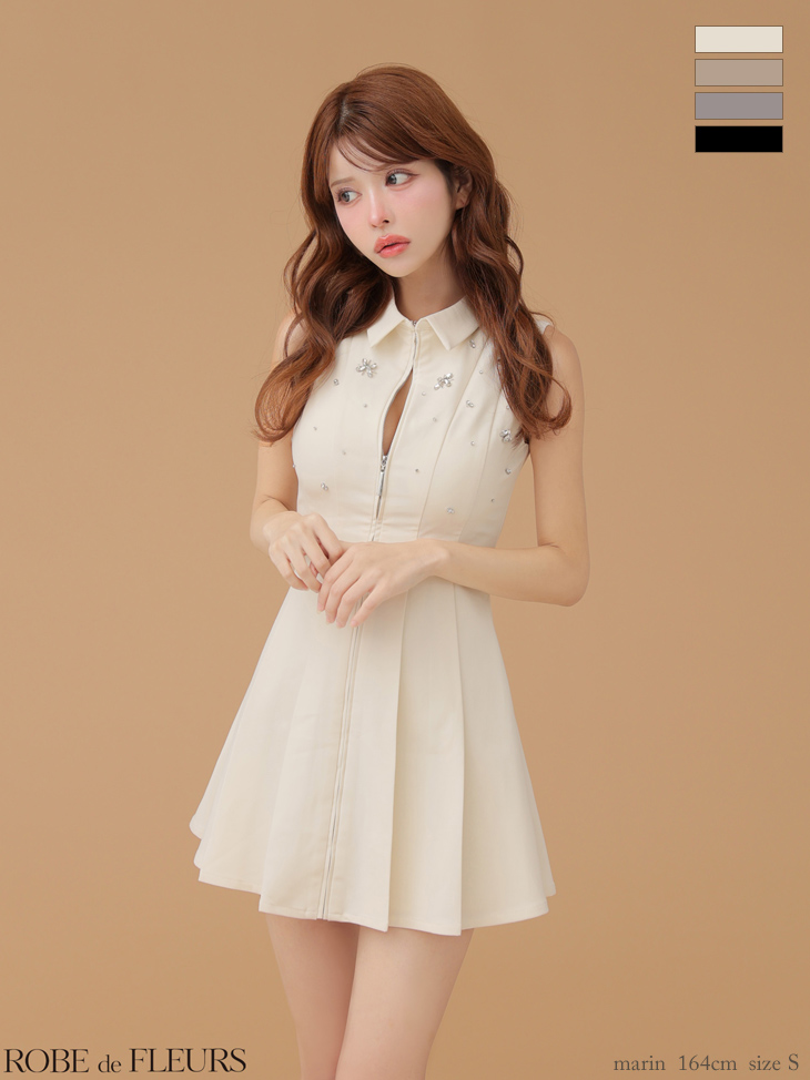 XSサイズあり【ROBE de FLEURS/ローブドフルール】襟付き