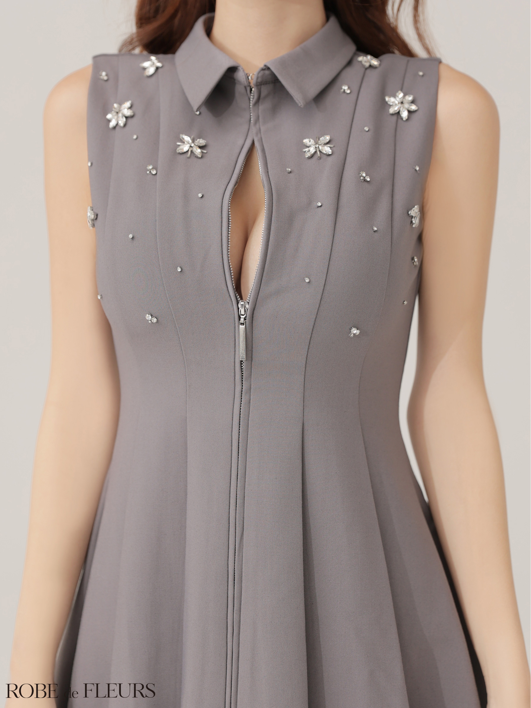 XSサイズあり【ROBE de FLEURS/ローブドフルール】襟付き