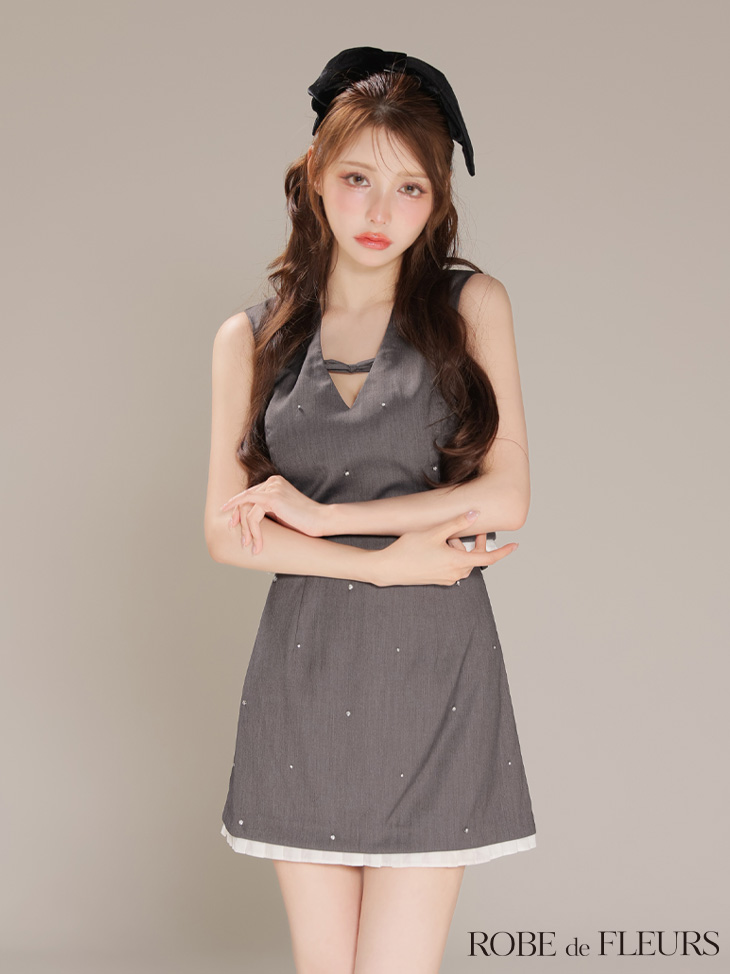 ROBE de FLEURS バストリボンドレス 予約商品/10月上旬発送予定】XSサイズあり【ROBE de FLEURS