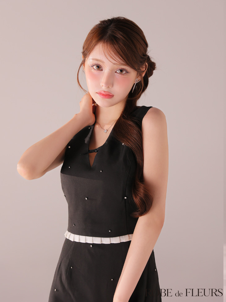 ROBE de FLEURS Mサイズ　ブラック　ミニ丈 予約商品/10月上旬発送予定】XSサイズあり【ROBE de FLEURS