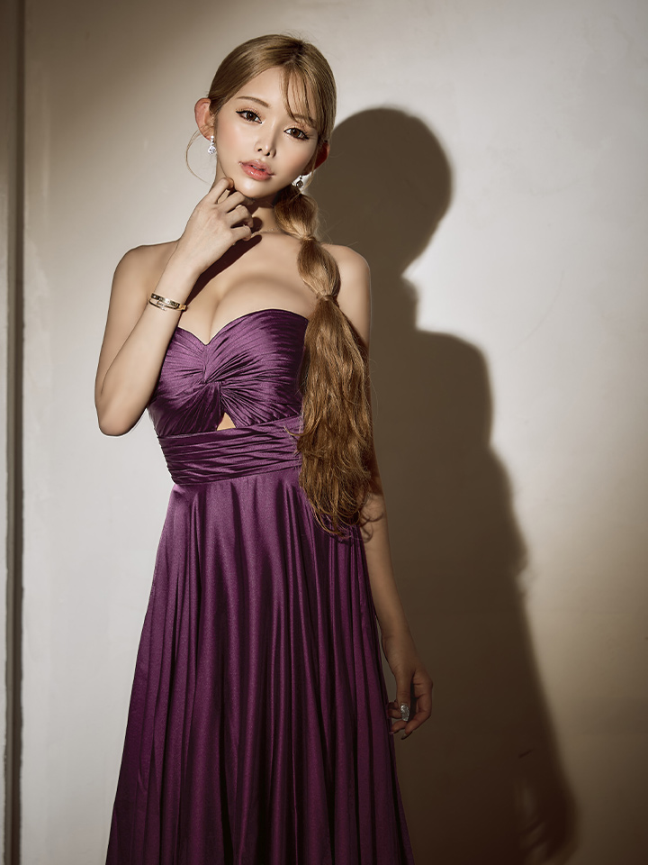 JEAN MACLEAN/ジャンマクレーン】サテン/ ワンカラー/ ベアトップ