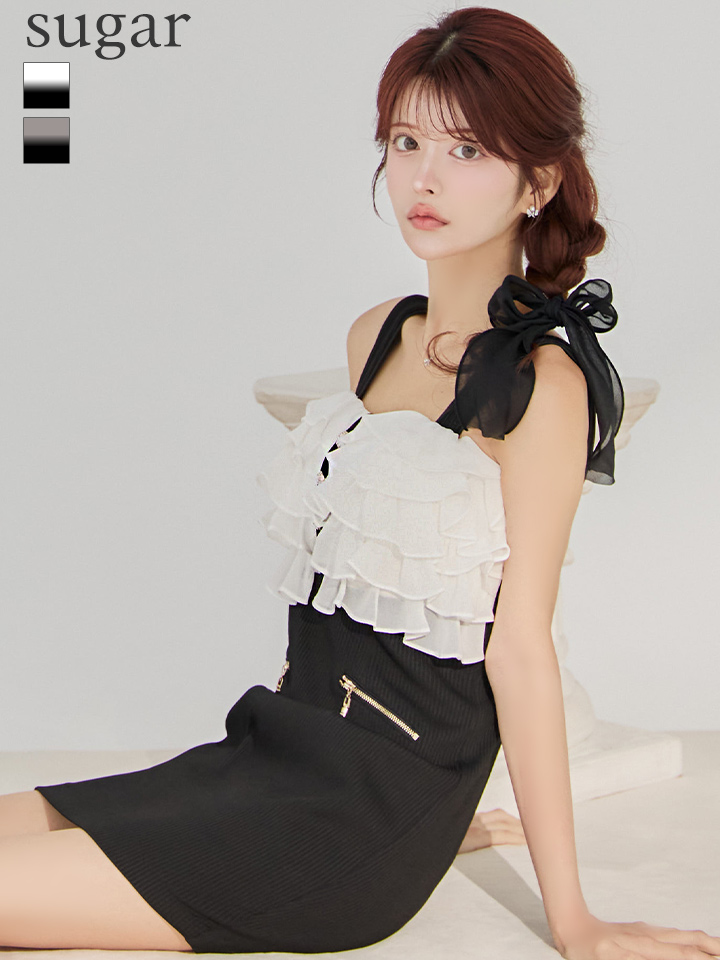 【送料関税込】MAC DUGGAL シャルムーズ ティアードフリル XSサイズあり【IRMA/イルマ】バイカラー/ バストフリル