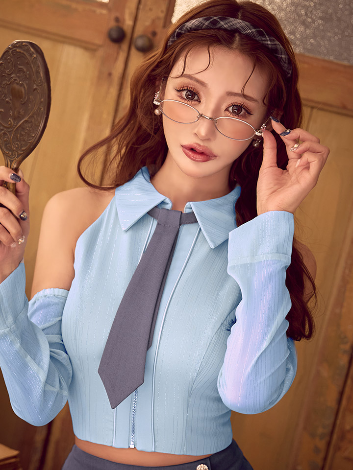 XSサイズあり【an /アン】4way/ 袖取り外し可能/ ネクタイ付き/ 襟