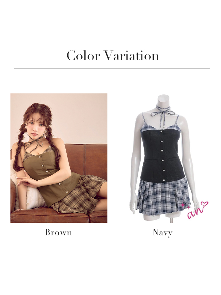 XSサイズあり【an /アン】チョーカーリボン付き/ キャミ