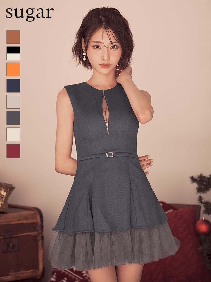 XS-Lサイズあり【DEA./ディア】ノースリーブ/ ベルトデザイン