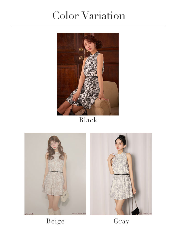 XSサイズあり【DEA./ディア】belle bloom mini dress/ ベルト付き