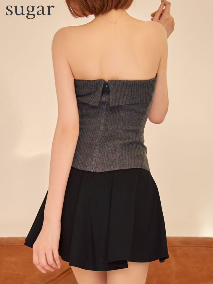 XSサイズあり【Glossy/グロッシー】ベアトップ/ アシンメトリー