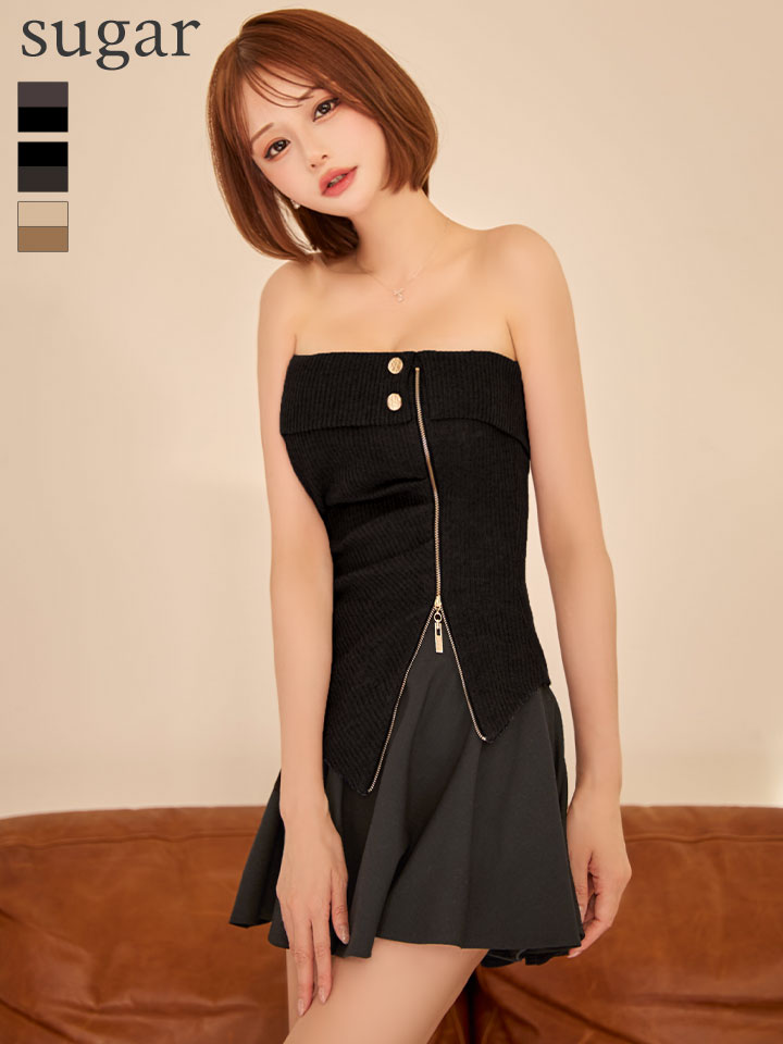 XSサイズあり【Glossy/グロッシー】ベアトップ/ アシンメトリー