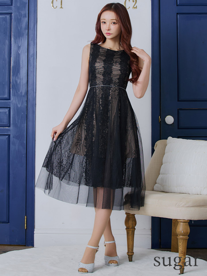 XS-Lサイズあり【ERUKEI エルケイ】総レース/ チュール/ ビーズ