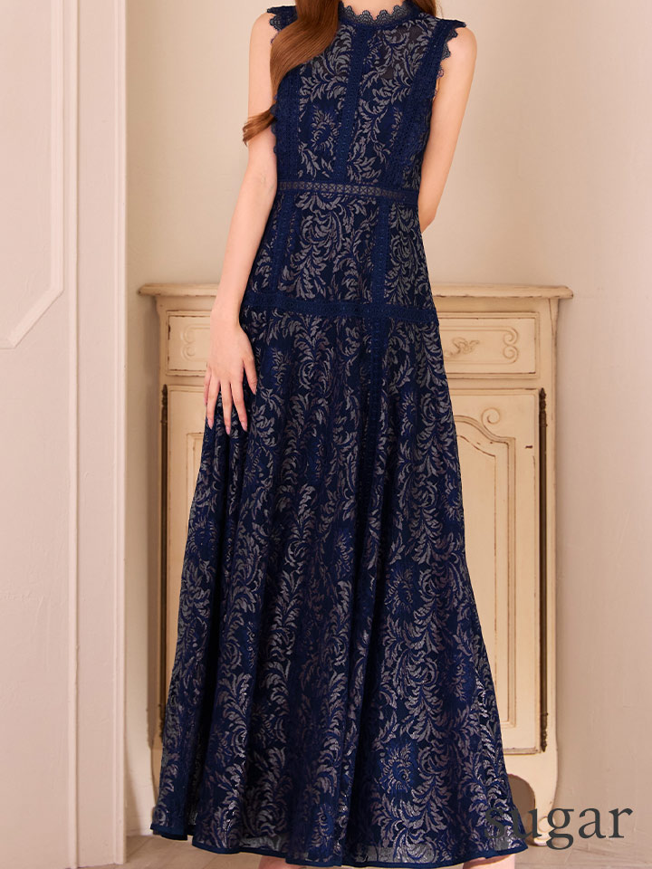 XS-Lサイズあり【ERUKEI エルケイ】総レース/ ノースリーブ/ Aライン