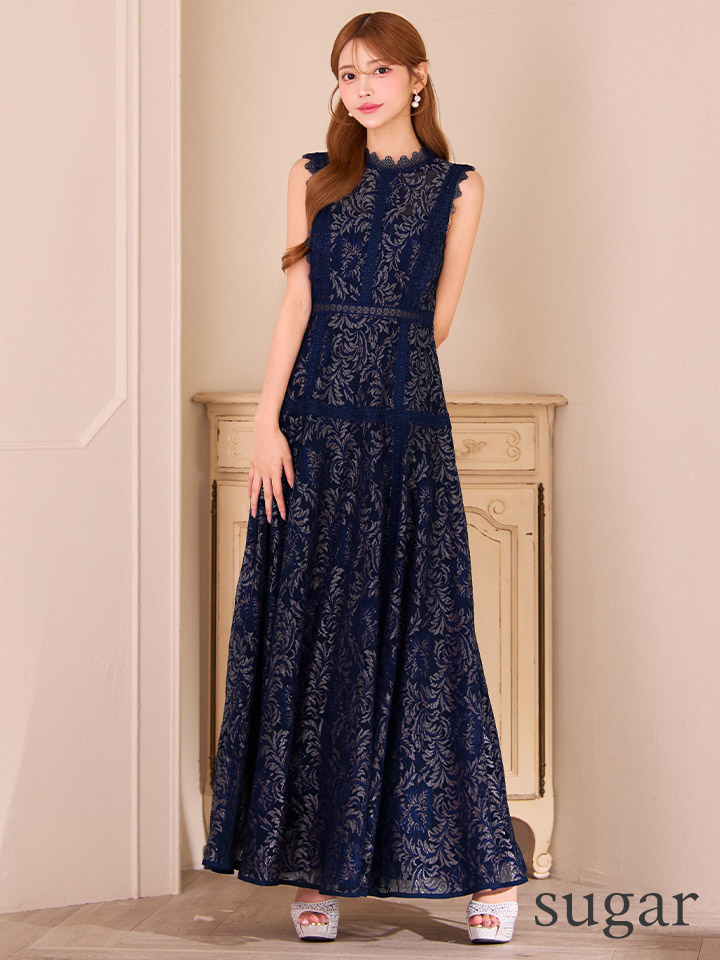 XS-Lサイズあり【ERUKEI エルケイ】総レース/ ノースリーブ/ Aライン