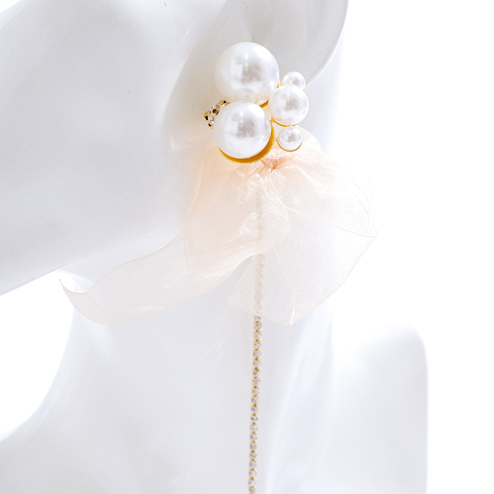Christian Dior PEARL CLEAR STONE DESIGN EAR CLIPS/クリスチャン 