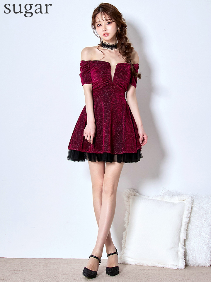 XS-Lサイズあり【Donia Quinn / ドニアクイーン】 ラメ/ オフショル