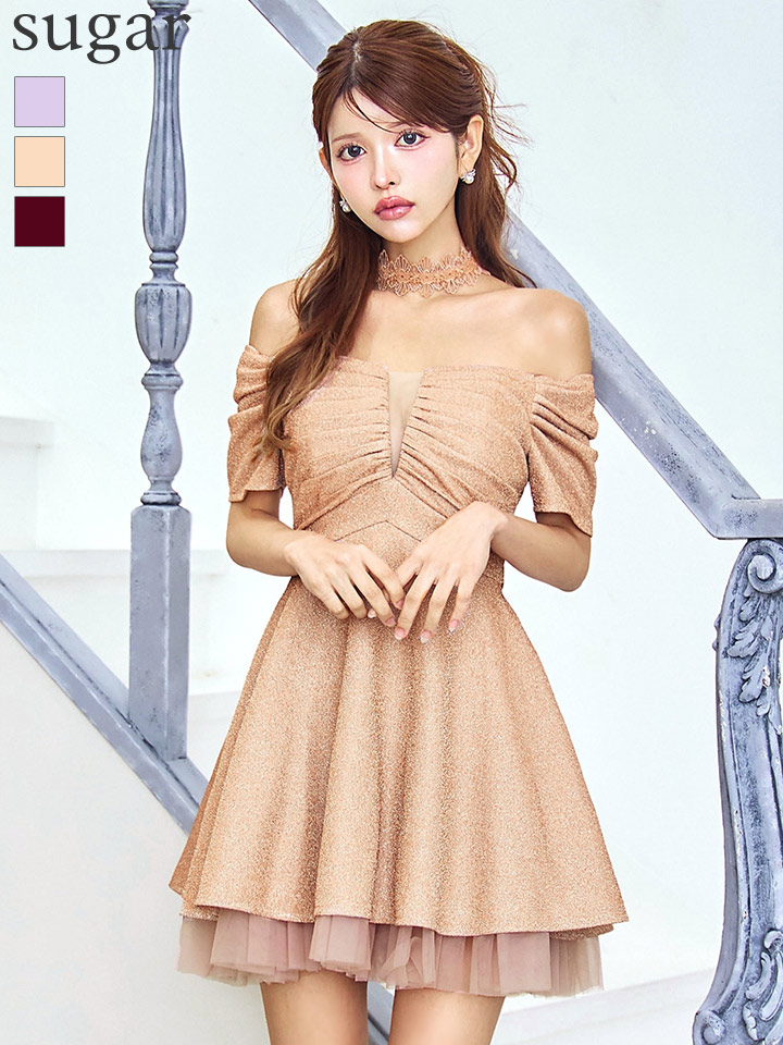 XS-Lサイズあり【Donia Quinn / ドニアクイーン】 ラメ/ オフショル