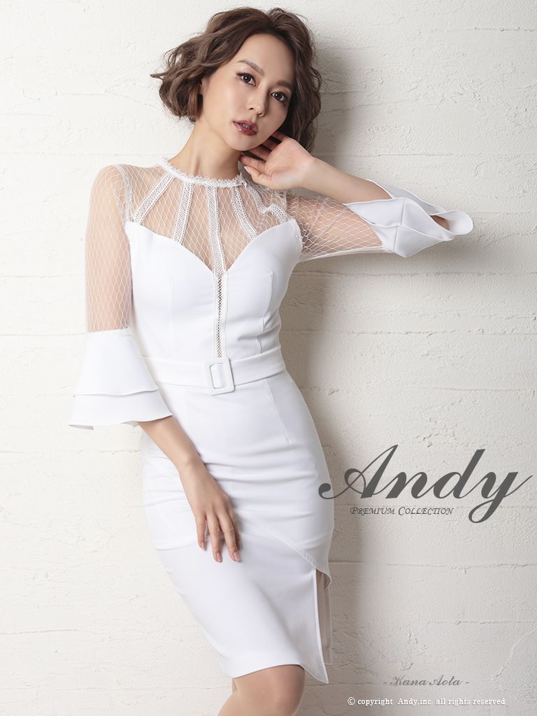 Andy ホワイト タイトドレス レース andy アンディ ドレス ホワイト