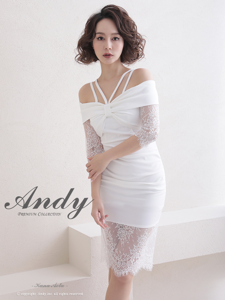 美品◎ Andy アンディ キャバドレス ワンピース ひざ丈 レースLuxuryRoom