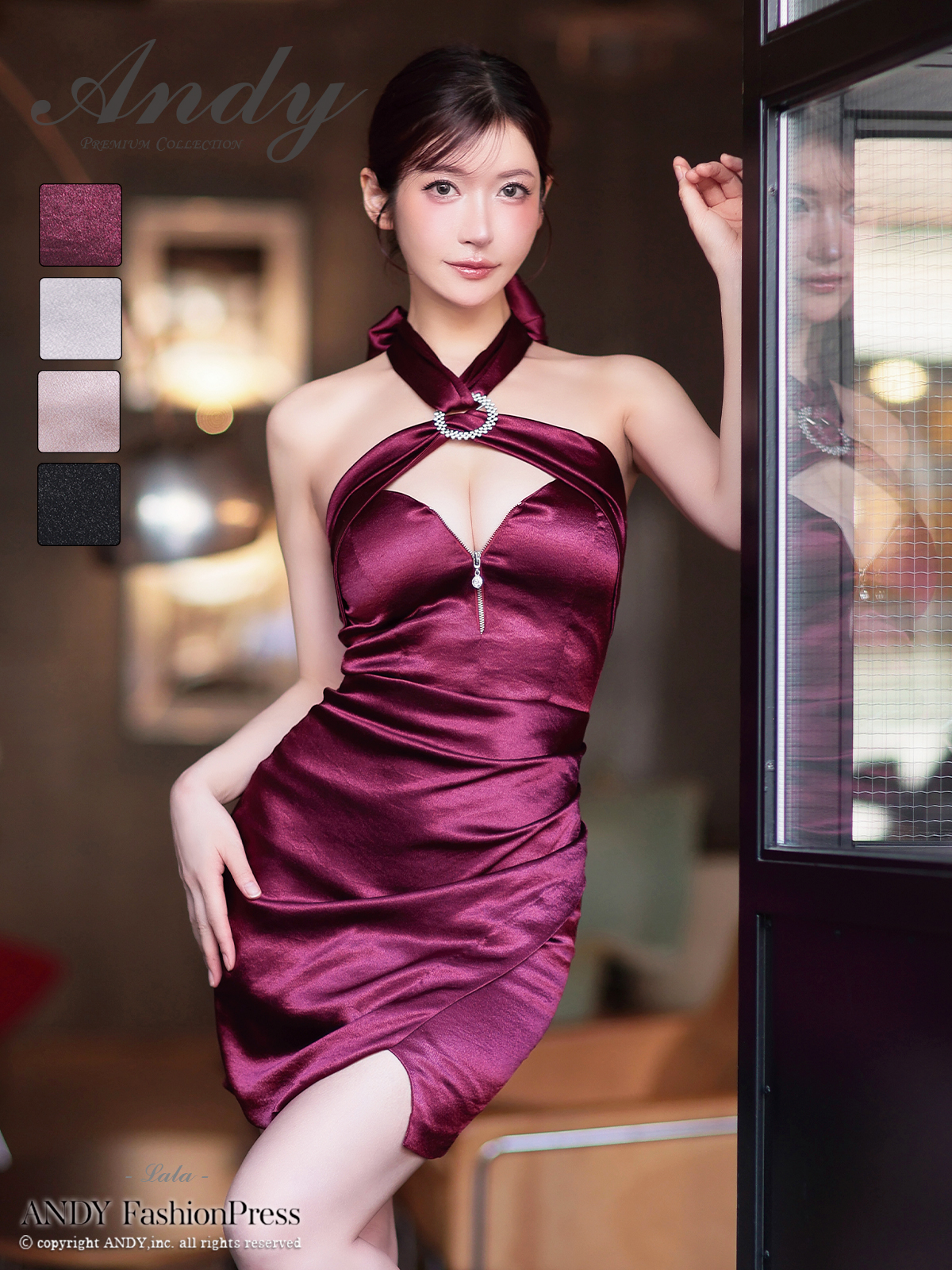 an ワインレッド ミニドレスX Sサイズ andy an ワインレッド ミニドレスX Sサイズ andy